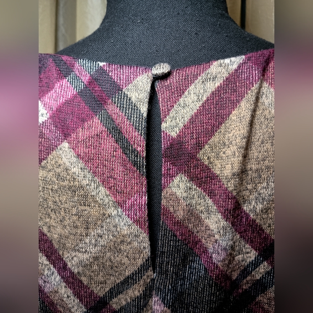 🩷 Jessica Howard NWT Plus Size Mock Neck Plaid A-Line Dress Size 2X - Picture 5 of 11